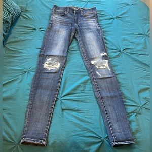 AEO high rise slim fit jeans with “worn” look - 2